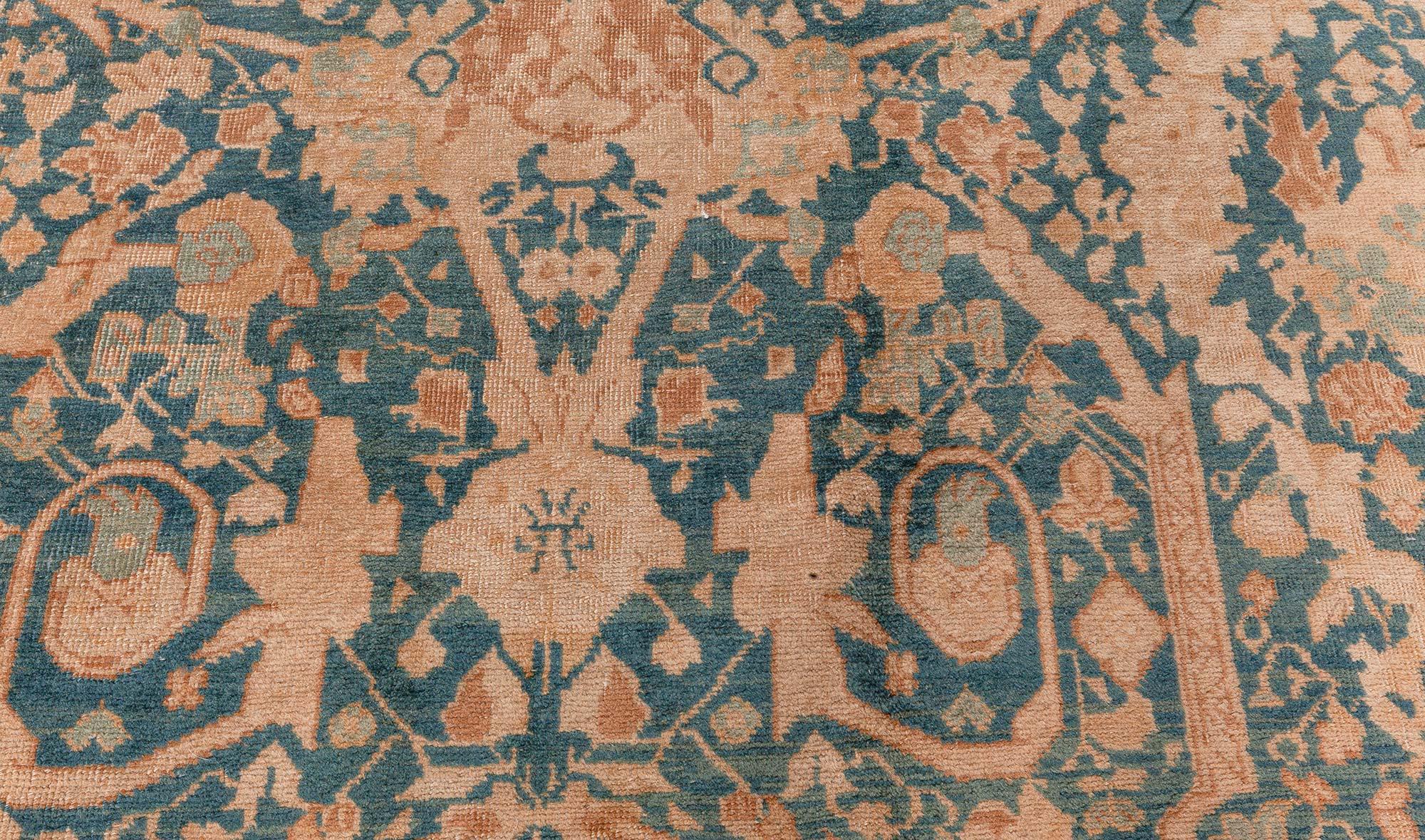 Antique tapis persan en laine Tabriz Botanic fait à la main
Taille : 12'7