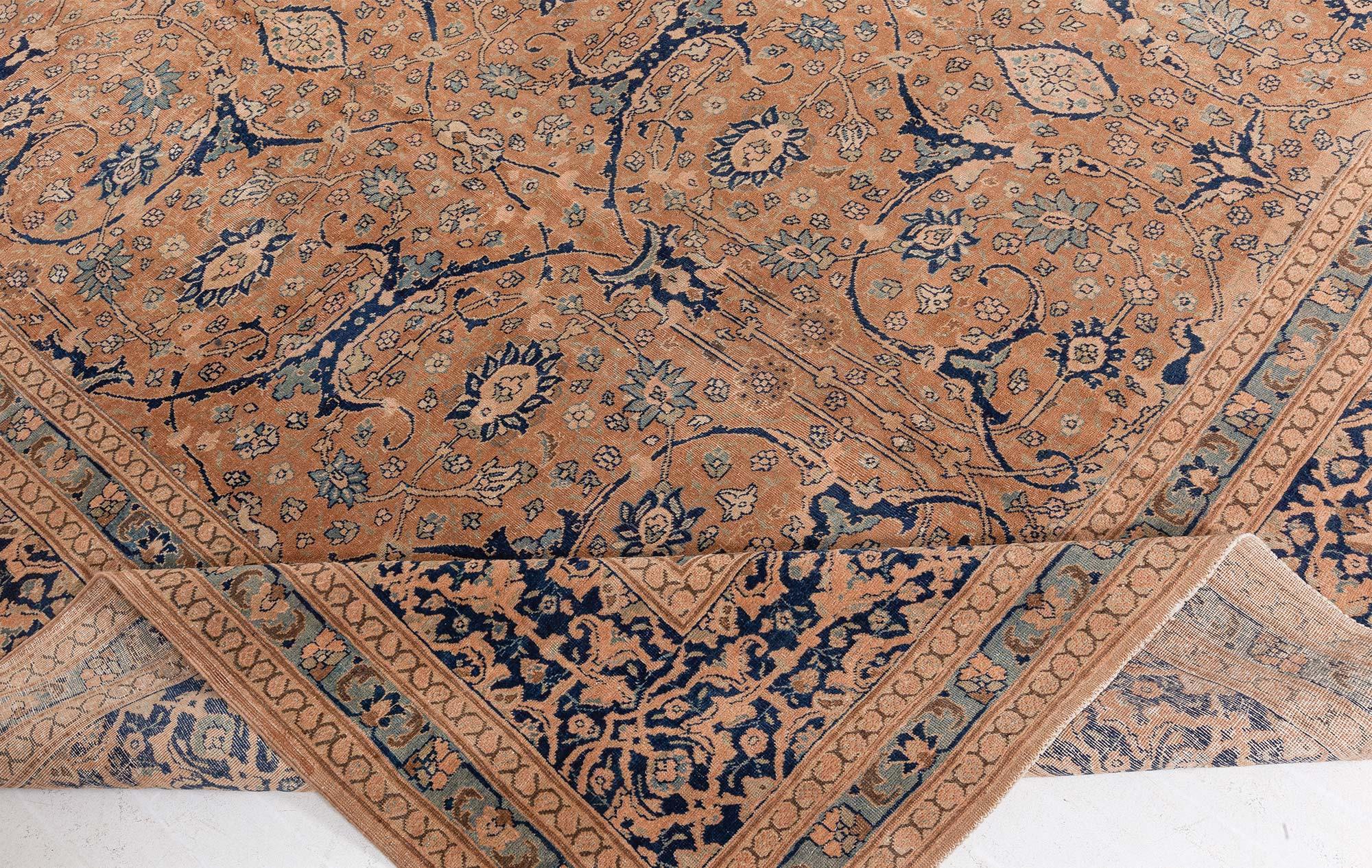 20th Century Antique Persian Tabriz Handmade Wool Rug For Sale