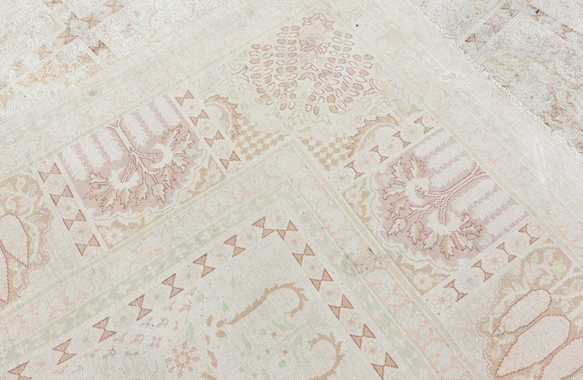 Doris Leslie Collection Blau Tapis de soie turc antique en vente 5
