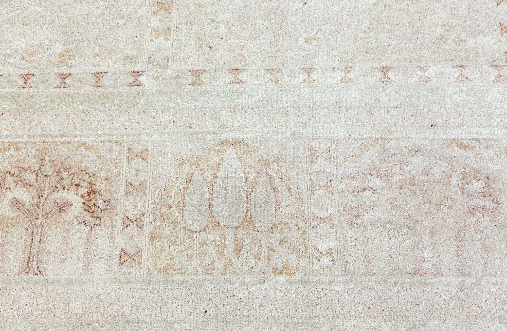 Tissé à la main Doris Leslie Collection Blau Tapis de soie turc antique en vente
