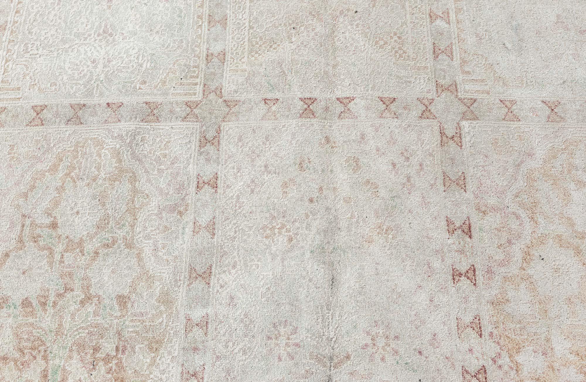 20ième siècle Doris Leslie Collection Blau Tapis de soie turc antique en vente