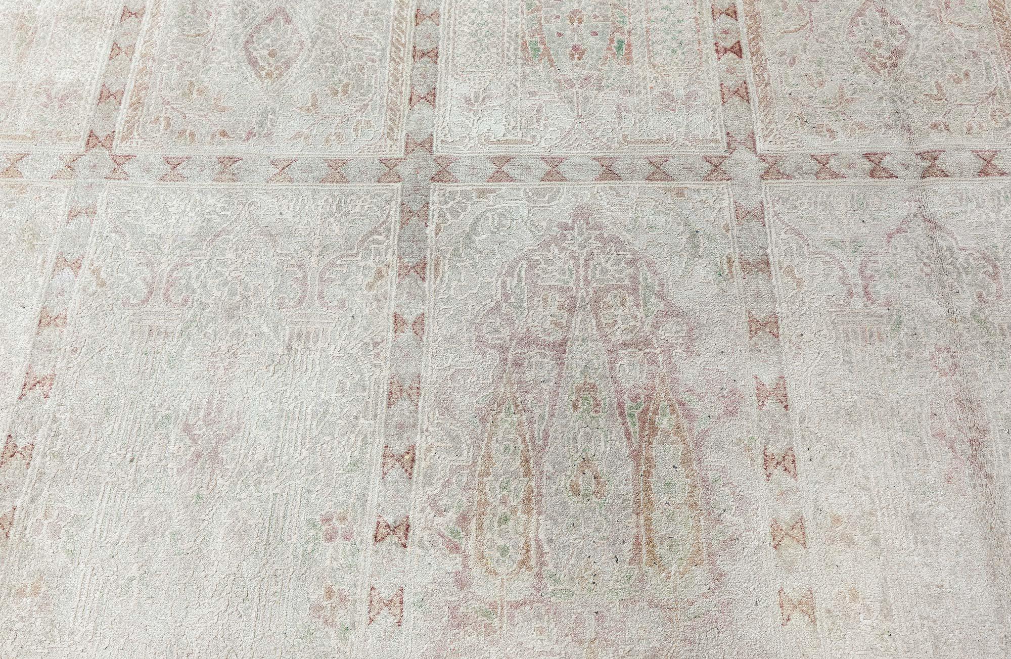 Doris Leslie Collection Blau Tapis de soie turc antique en vente 2