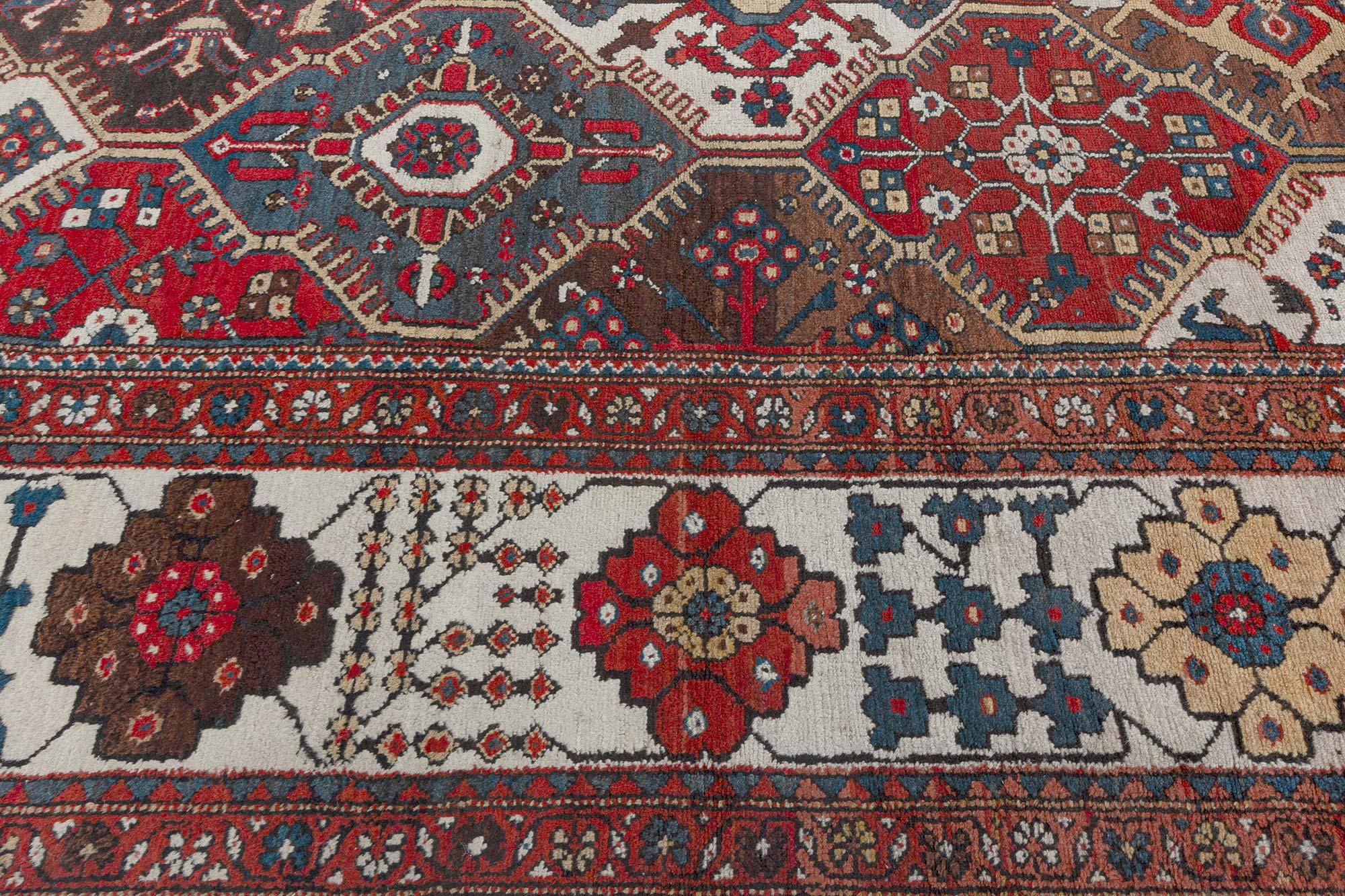 Wool Authentic 19th Century Persian Bakhtiari Carpet For Sale