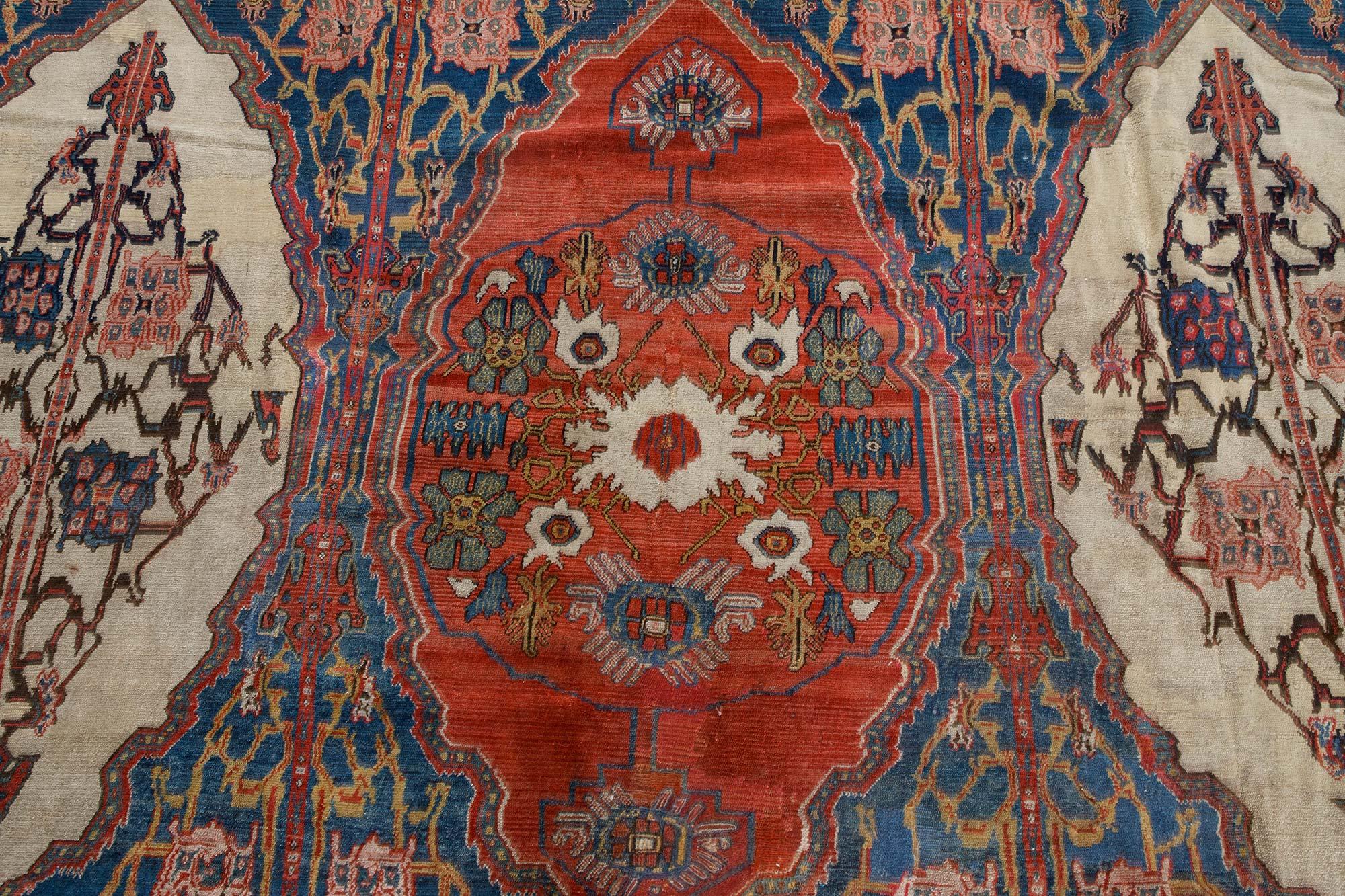 Authentic 19th Century Persian Senneh Handmade Rug In Good Condition For Sale In New York, NY
