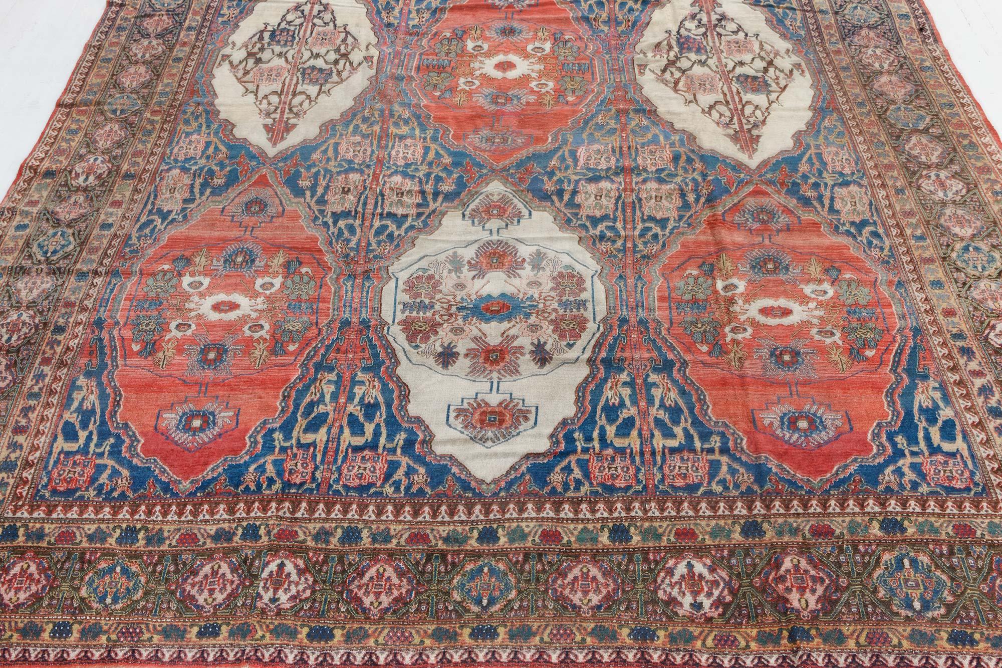 Authentic 19th Century Persian Senneh Handmade Rug For Sale 1