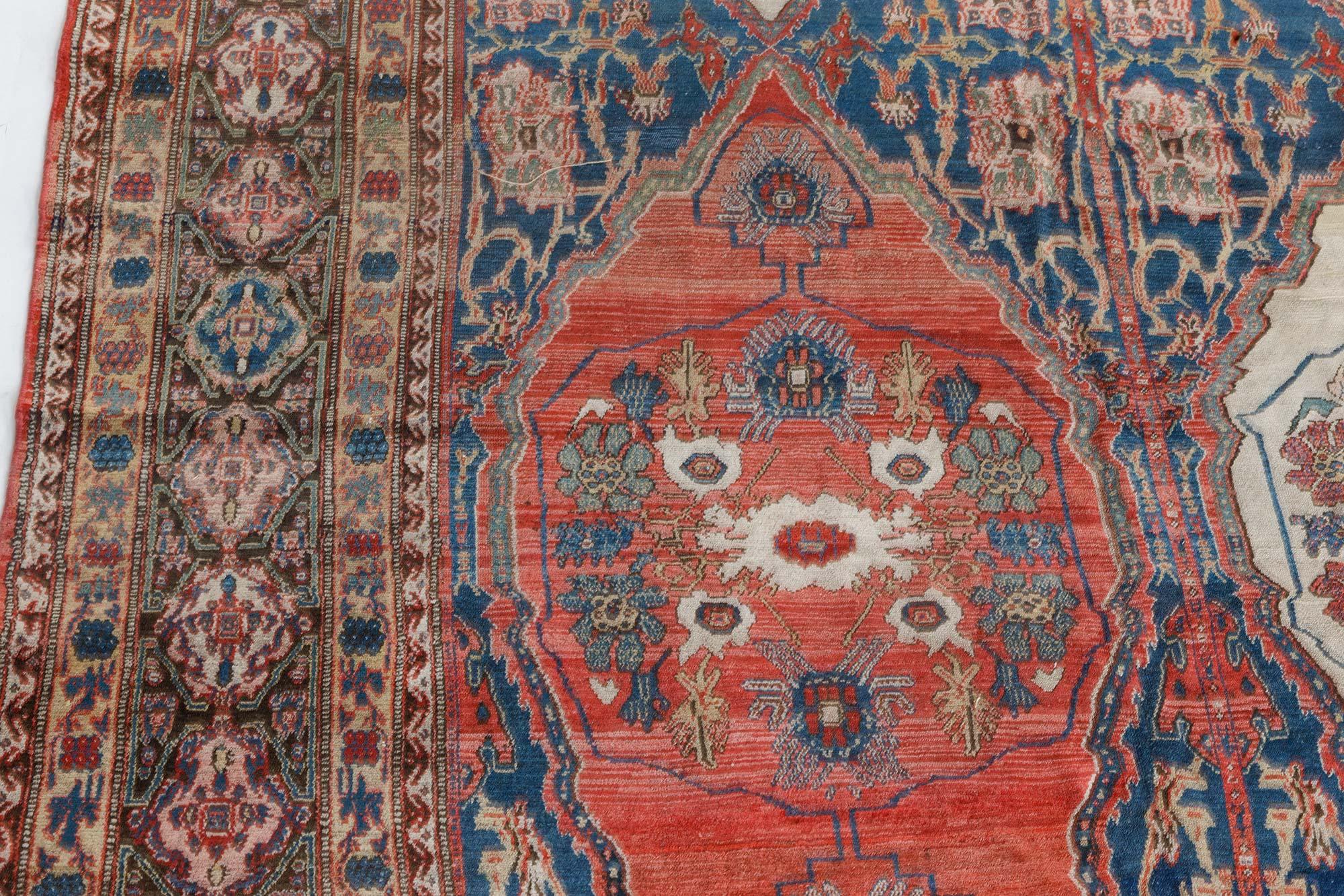 Authentic 19th Century Persian Senneh Handmade Rug For Sale 3