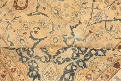 Doris Leslie Blauer authentischer persischer Täbris-Wollteppich, handgefertigt