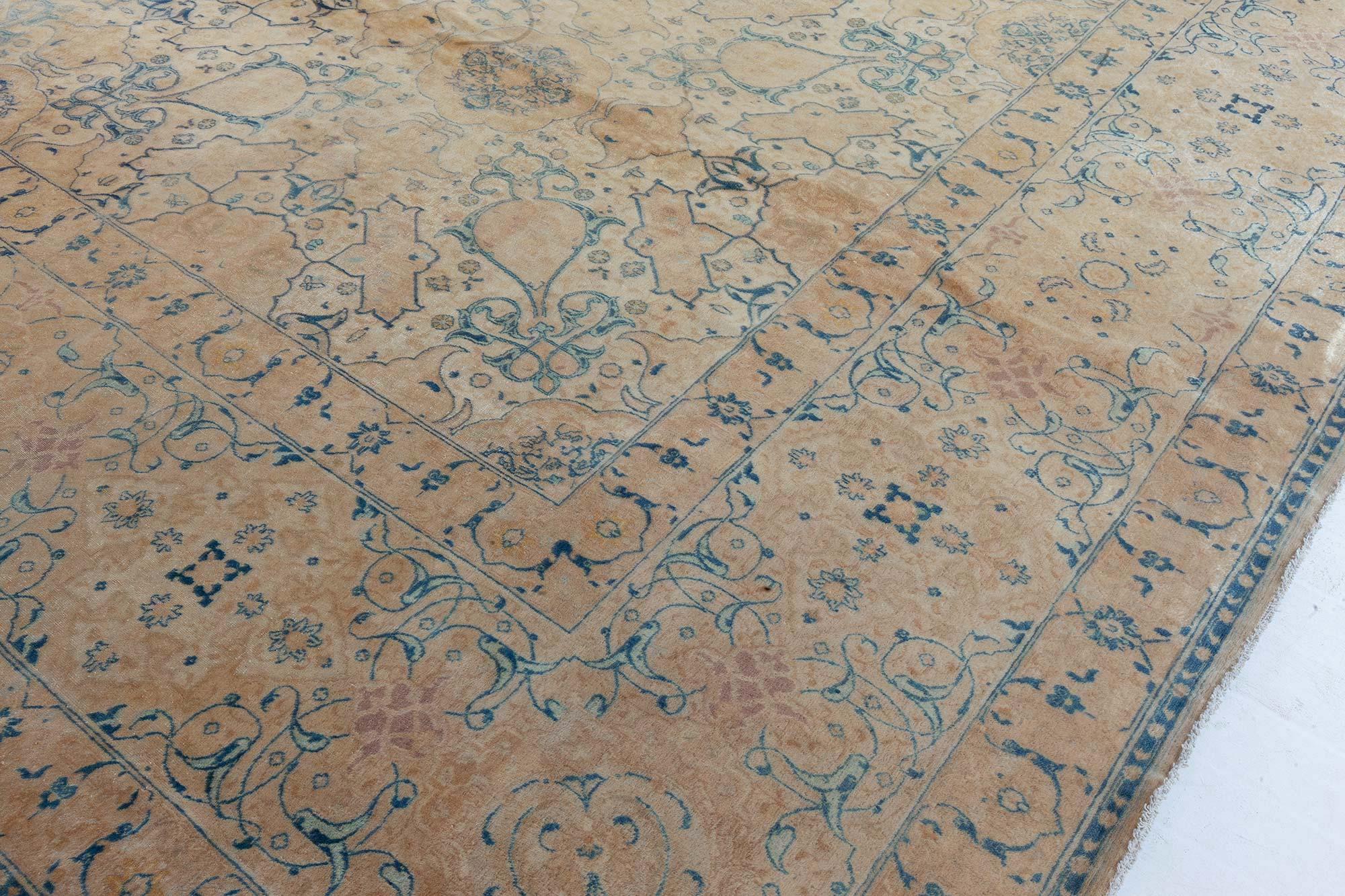 Authentic Persian Tabriz Vintage Handmade Carpet For Sale 1