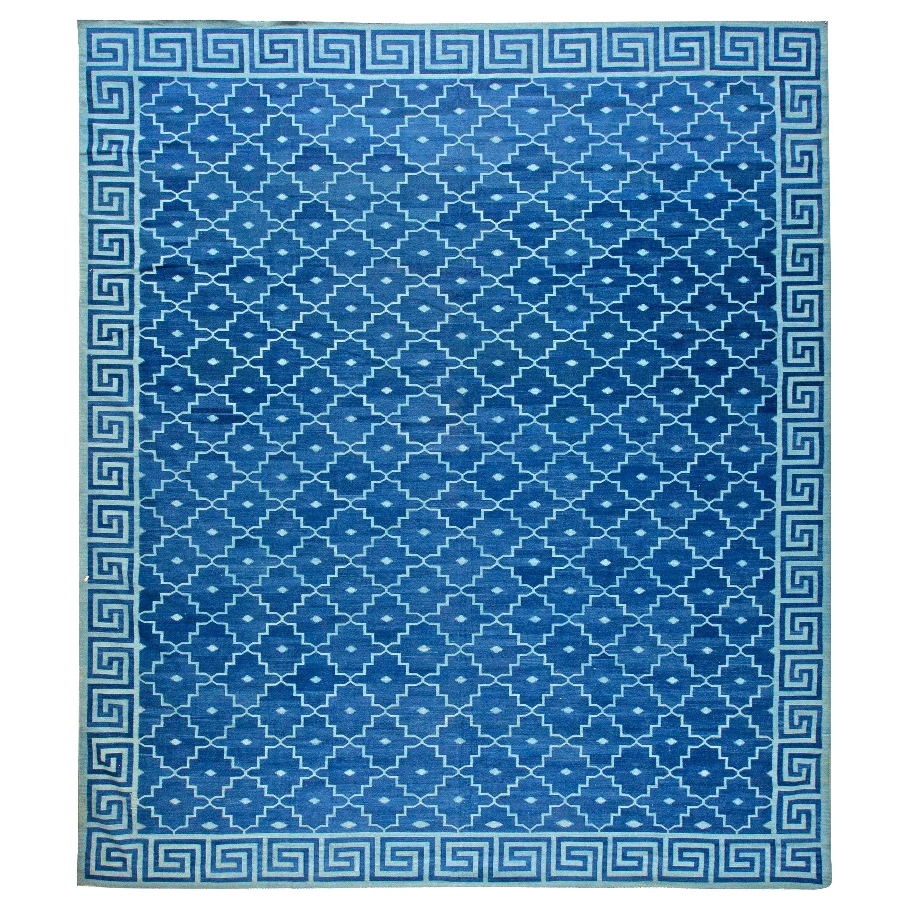 Vintage Dhurrie Rug with Stripes at 1stDibs