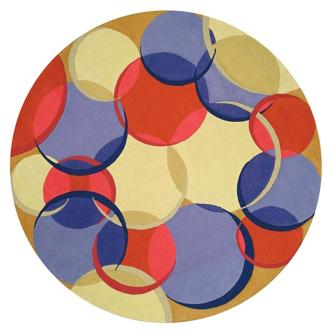 Doris Leslie Blau Collection Modern Circular Red, Yellow, Blue Coleman ...