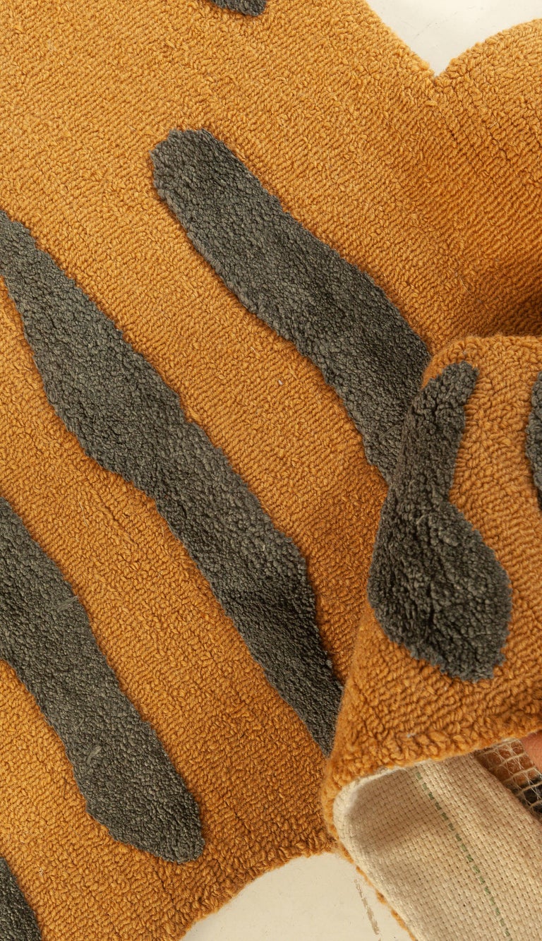 Modern Contemporary Tiger Hand Tufted Wool Silk Rug by Doris Leslie Blau For Sale