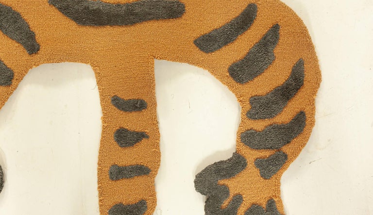 Hand-Crafted Contemporary Tiger Hand Tufted Wool Silk Rug by Doris Leslie Blau For Sale
