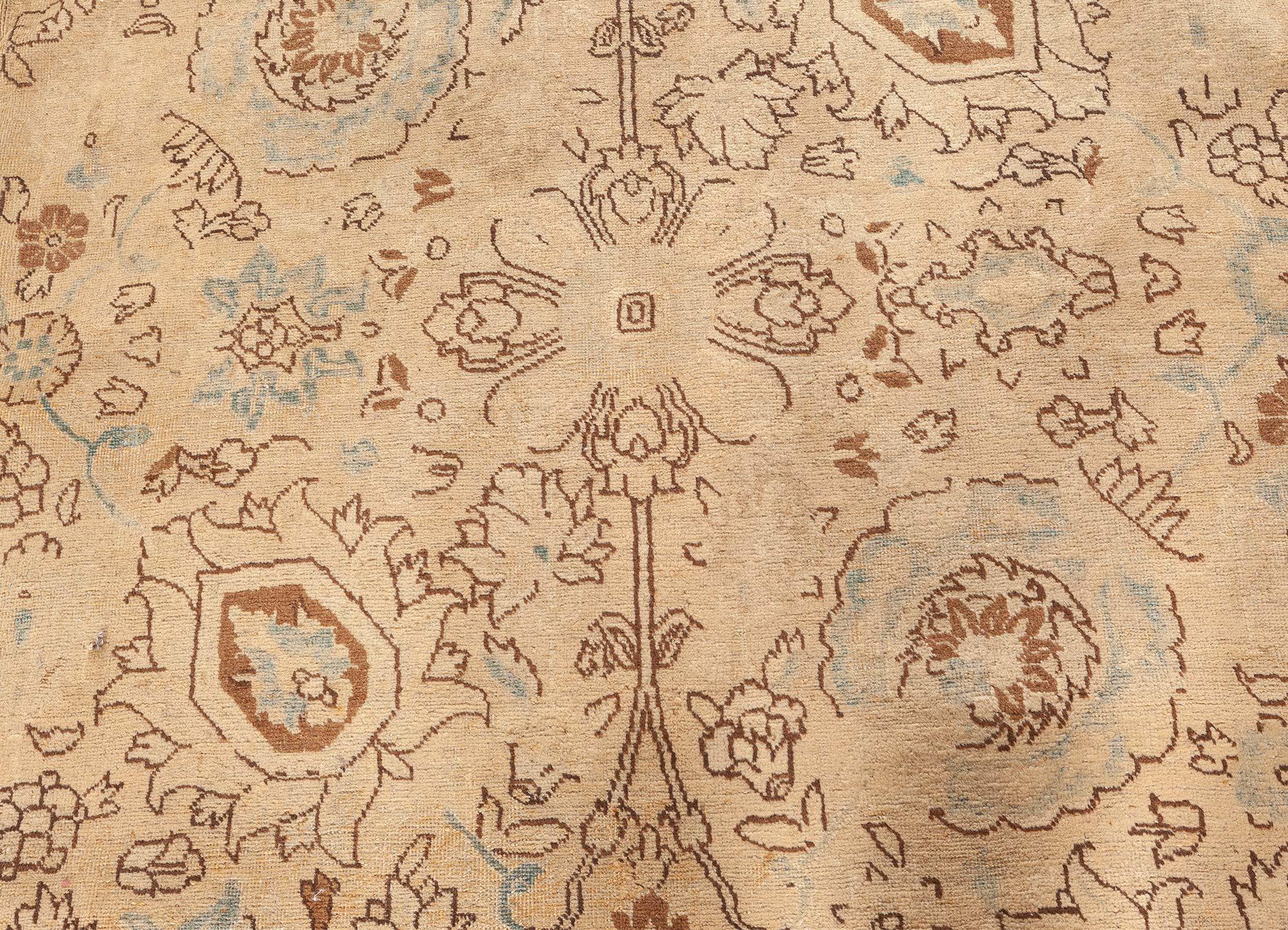 Authentic Early 20th century Tabriz botanic handmade wool rug
Size: 11'6