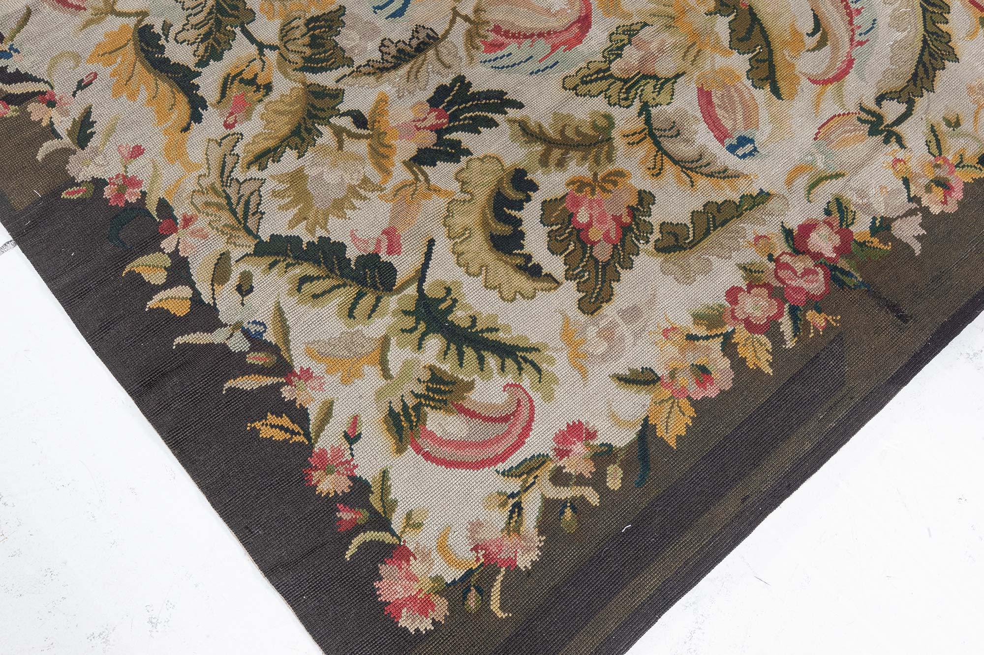 Early 20th Century English Needle Point Rug For Sale 1