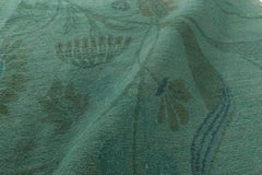 Contemporary European Inspired Tibetan Floral Green Rug by Doris Leslie Blau