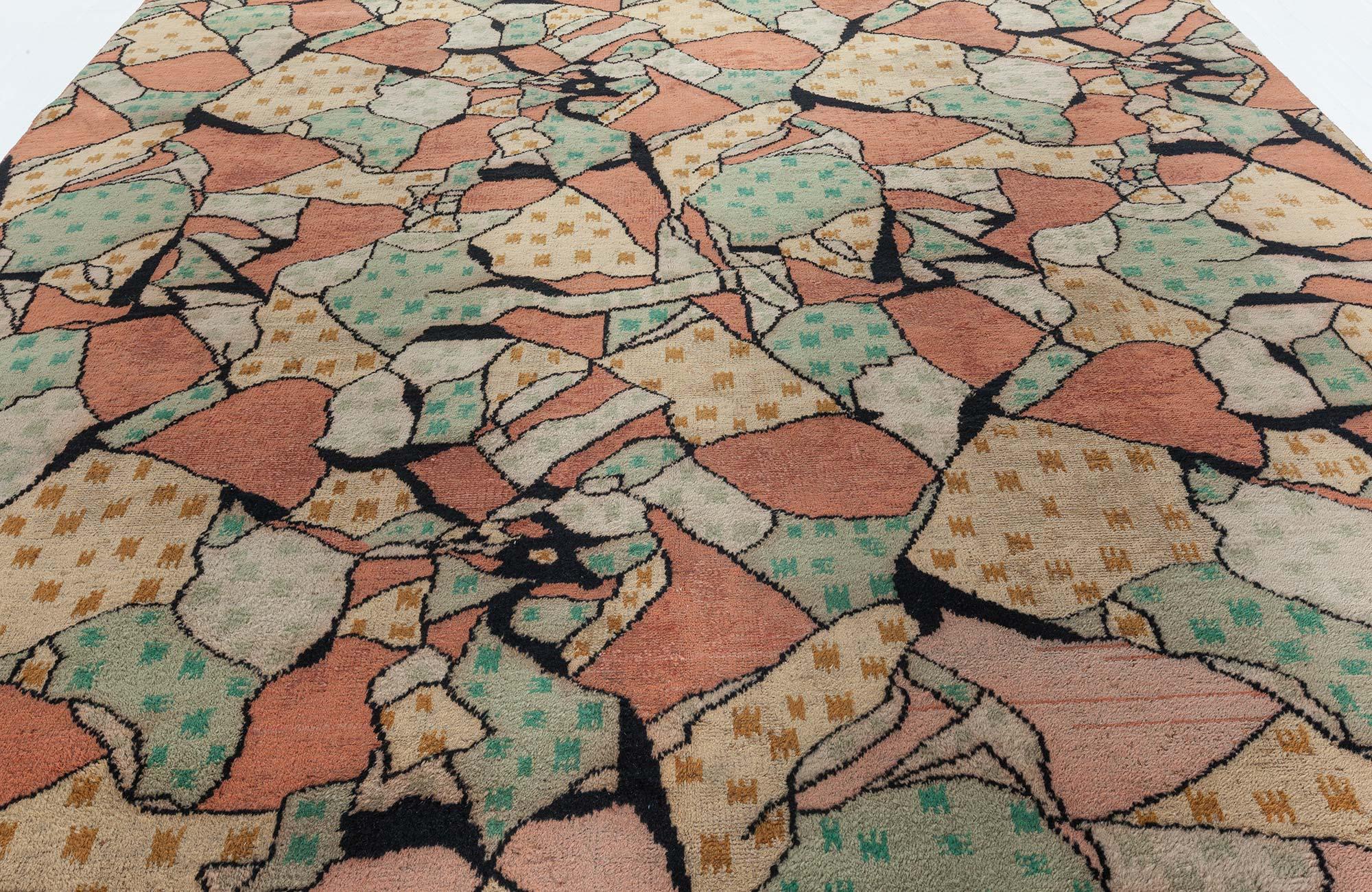 Hand-Knotted Mid-20th Century European Modernist Rug For Sale