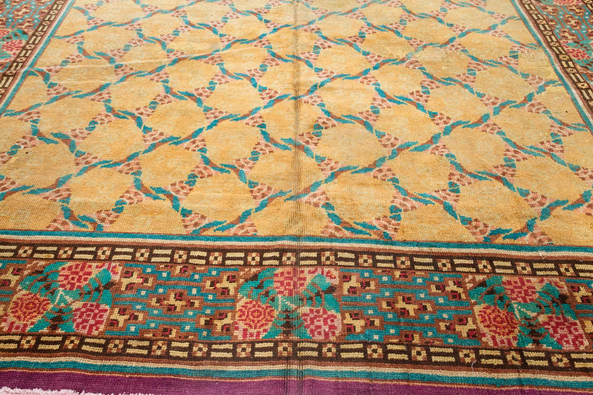French Art Deco Handmade Wool Rug by Jules Coudyser In Good Condition For Sale In New York, NY