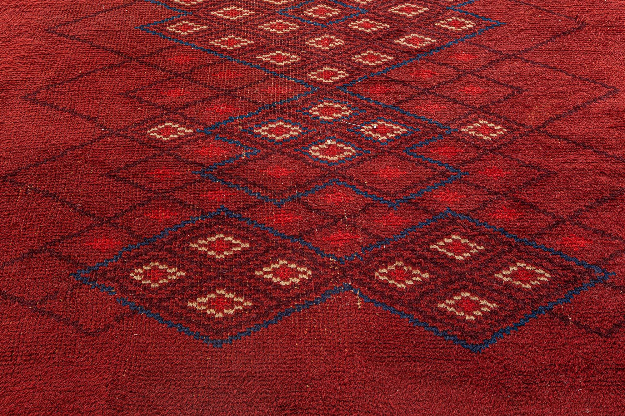Französischer roter Art-déco-Teppich von Paule Leleu
Größe: 5'8