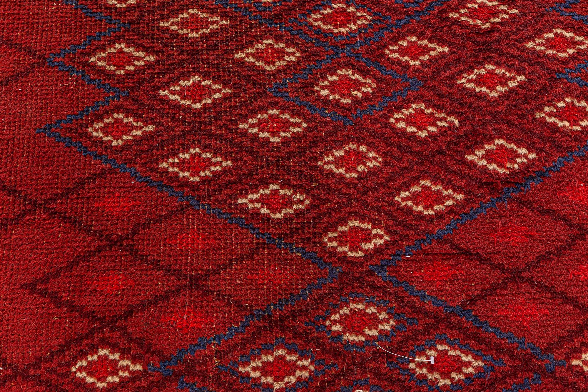 Hand-Knotted French Art Deco Red Rug by Paule Leleu For Sale