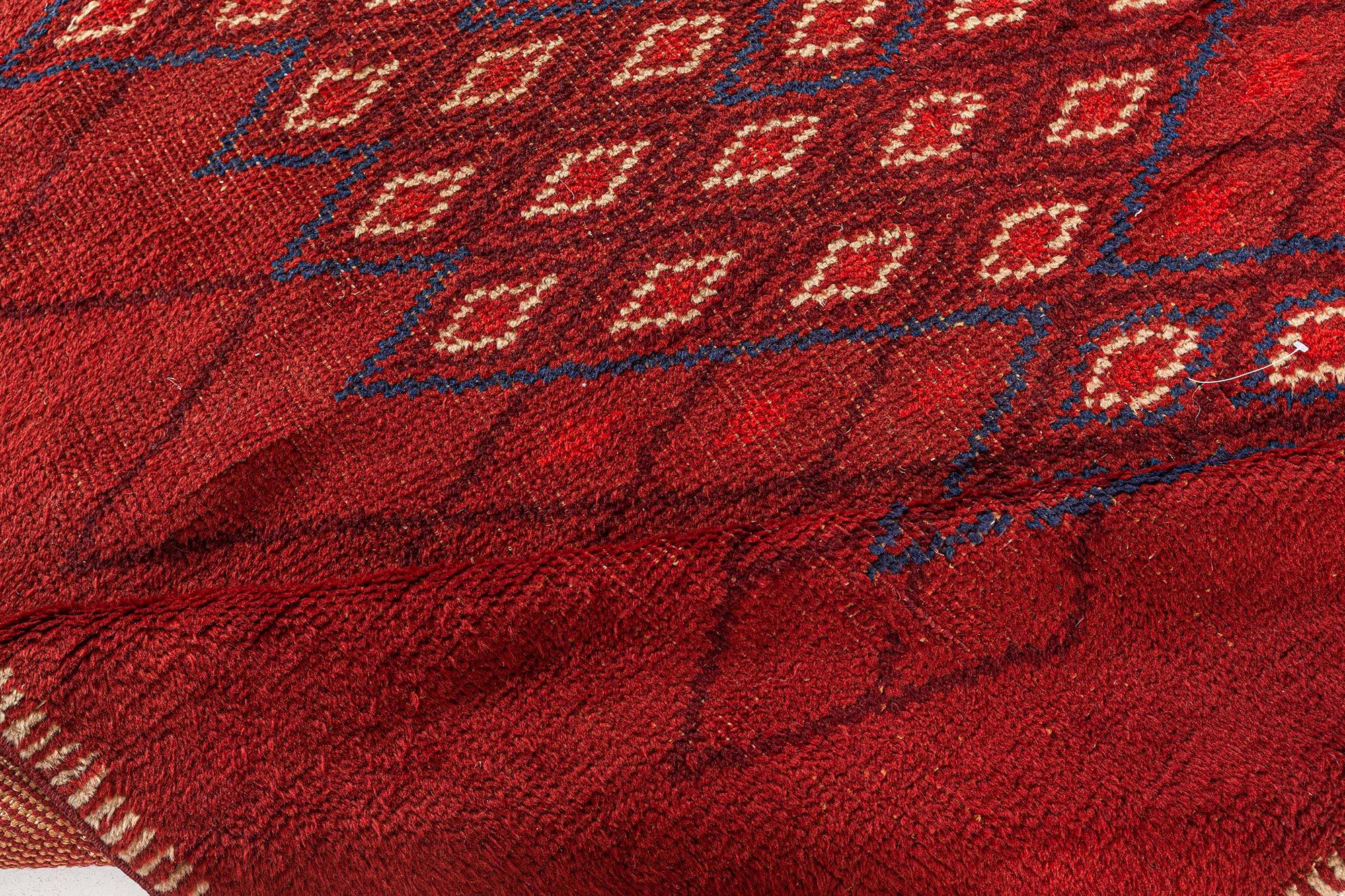 Französischer roter art deco teppich von Paule Leleu (Handgeknüpft) im Angebot