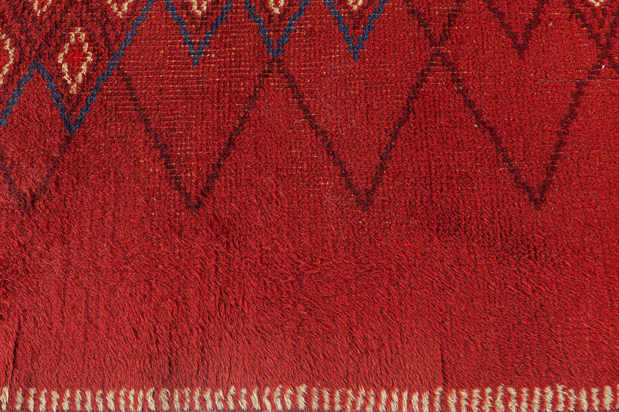 20th Century French Art Deco Red Rug by Paule Leleu For Sale