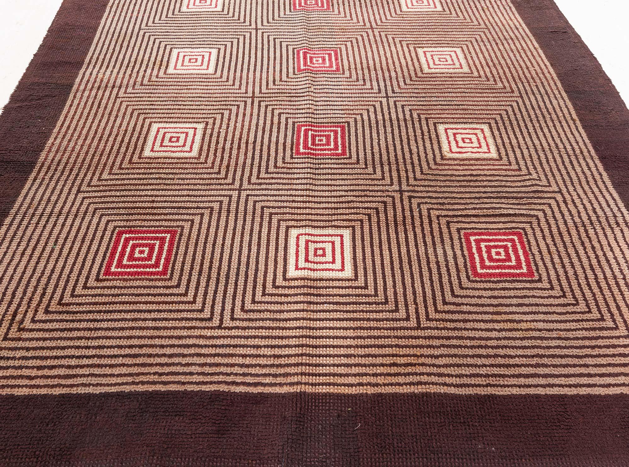 Wool French Art Deco Rug For Sale