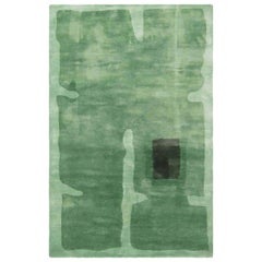 Doris Leslie Blau Collection Green and Black Handmade Silk Rug