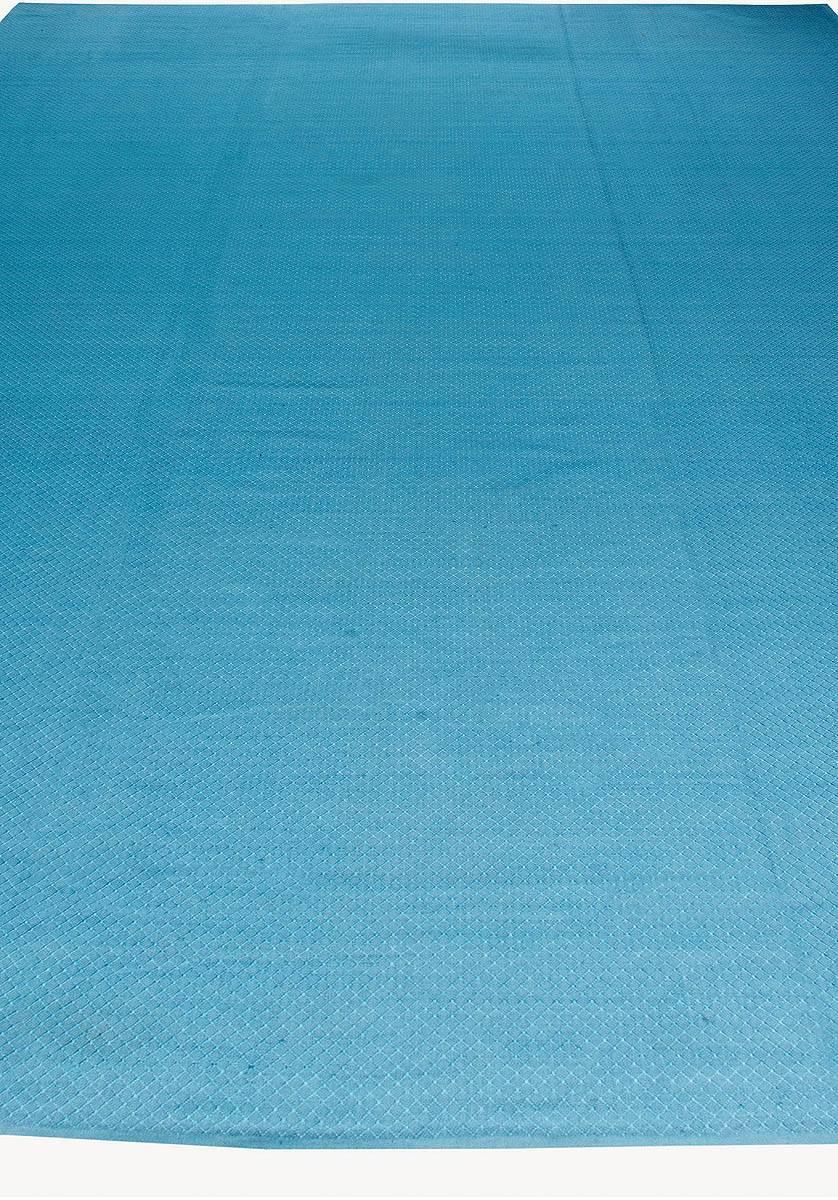 Indien Tapis à tissage plat bleu massif contemporain de haute qualité de la collection Doris Leslie Blau en vente