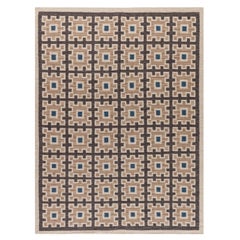 High-quality Swedish Geometric Flat Weave Rug by Doris Leslie Blau