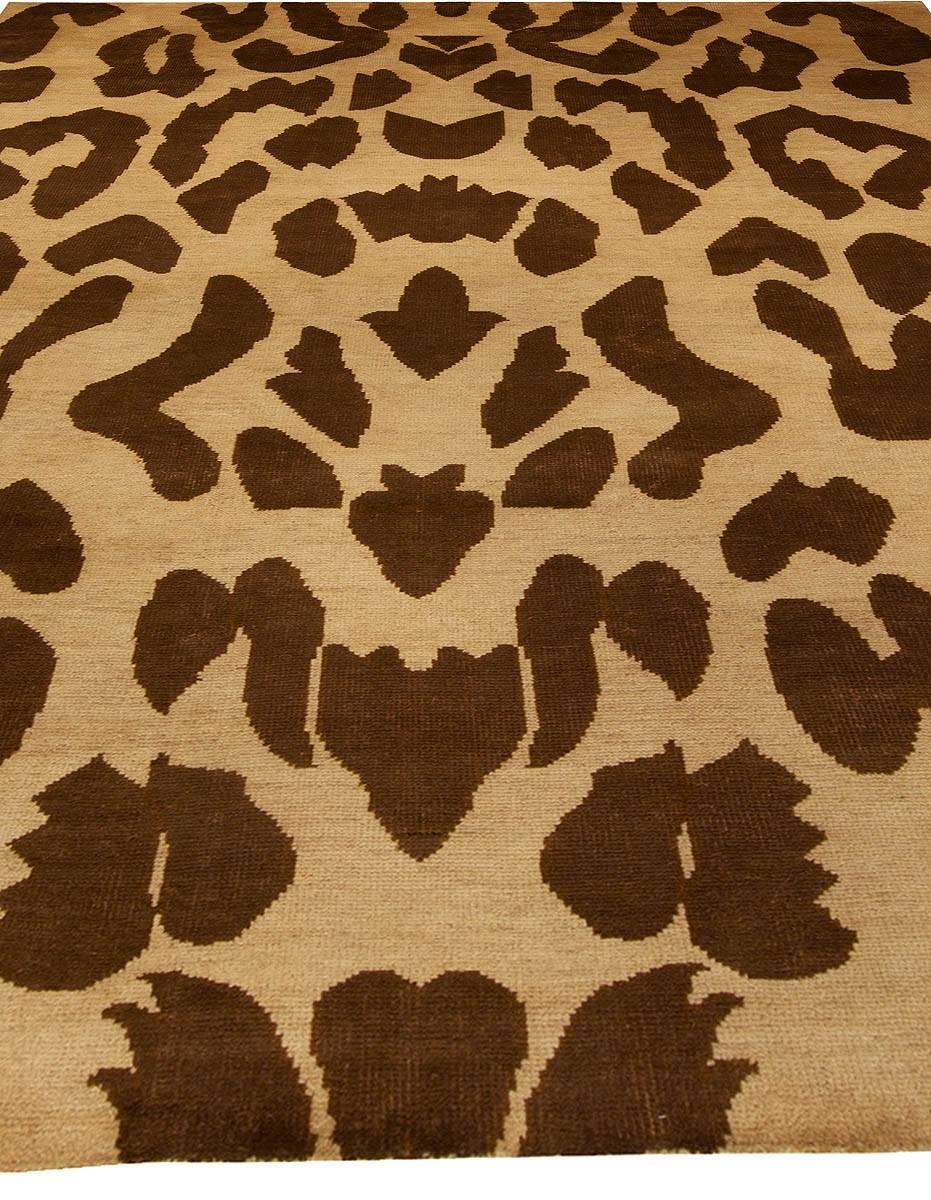 Modern Doris Leslie Blau Collection Leopard Beige and Brown Rug
