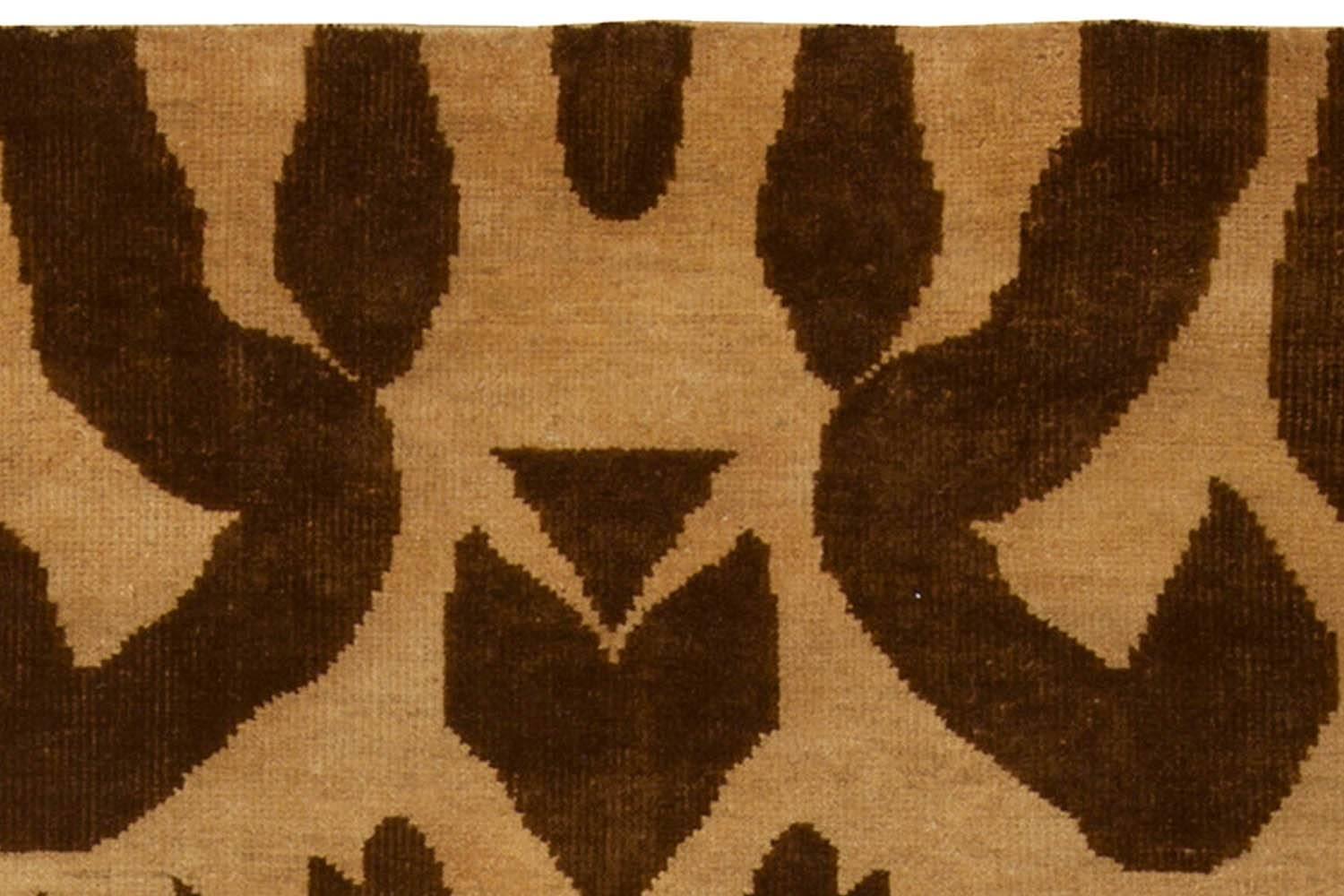 Hand-Knotted Doris Leslie Blau Collection Leopard Beige and Brown Rug