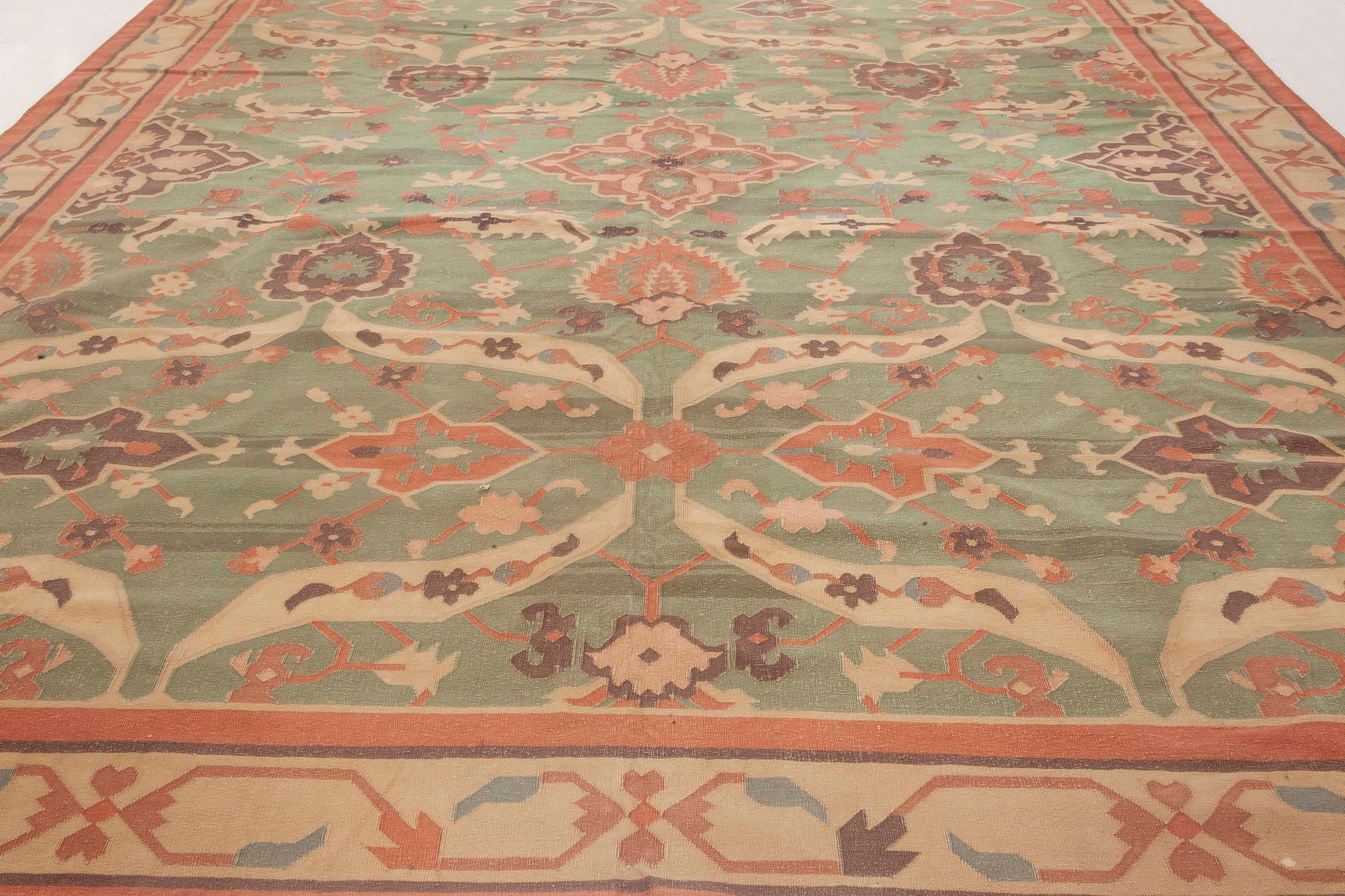 Indischer Dhurrie-Flachgewebe-Teppich aus der Jahrhundertmitte (20. Jahrhundert) im Angebot