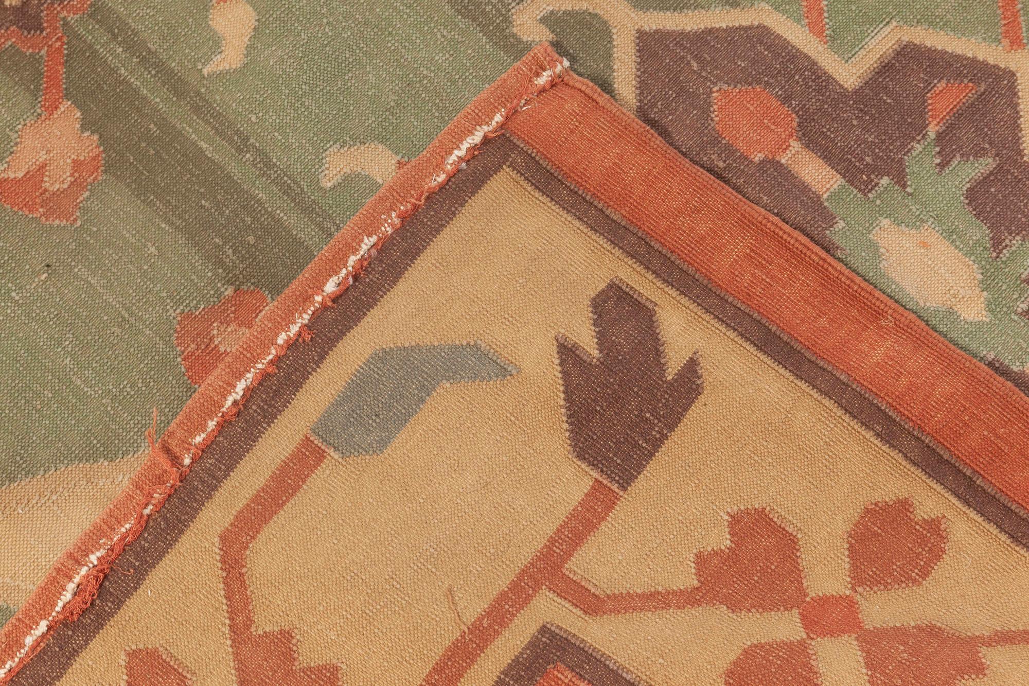 Indischer Dhurrie-Flachgewebe-Teppich aus der Jahrhundertmitte im Angebot 1