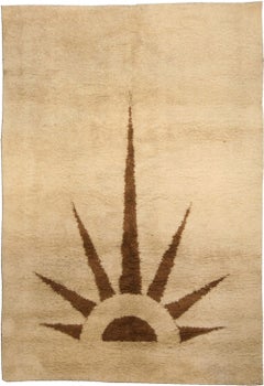 Midcentury Moroccan Natural Undyed Wool Rug