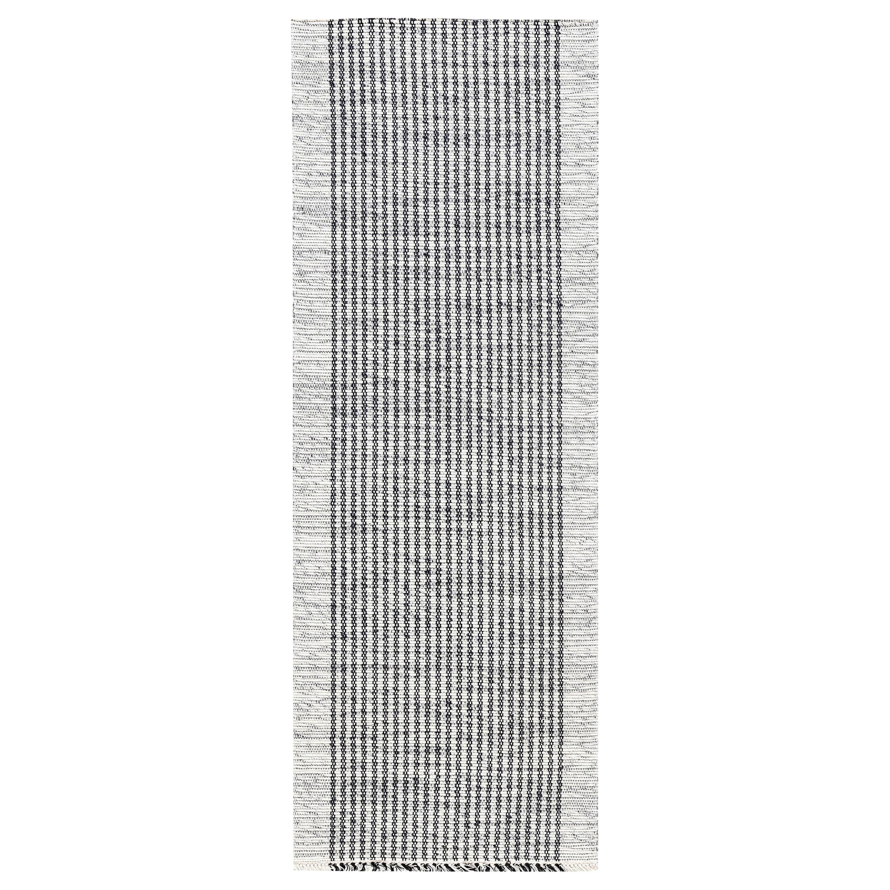 Scandinavian FlatWeave Modern Patterned Runner in Gray, Taupe and