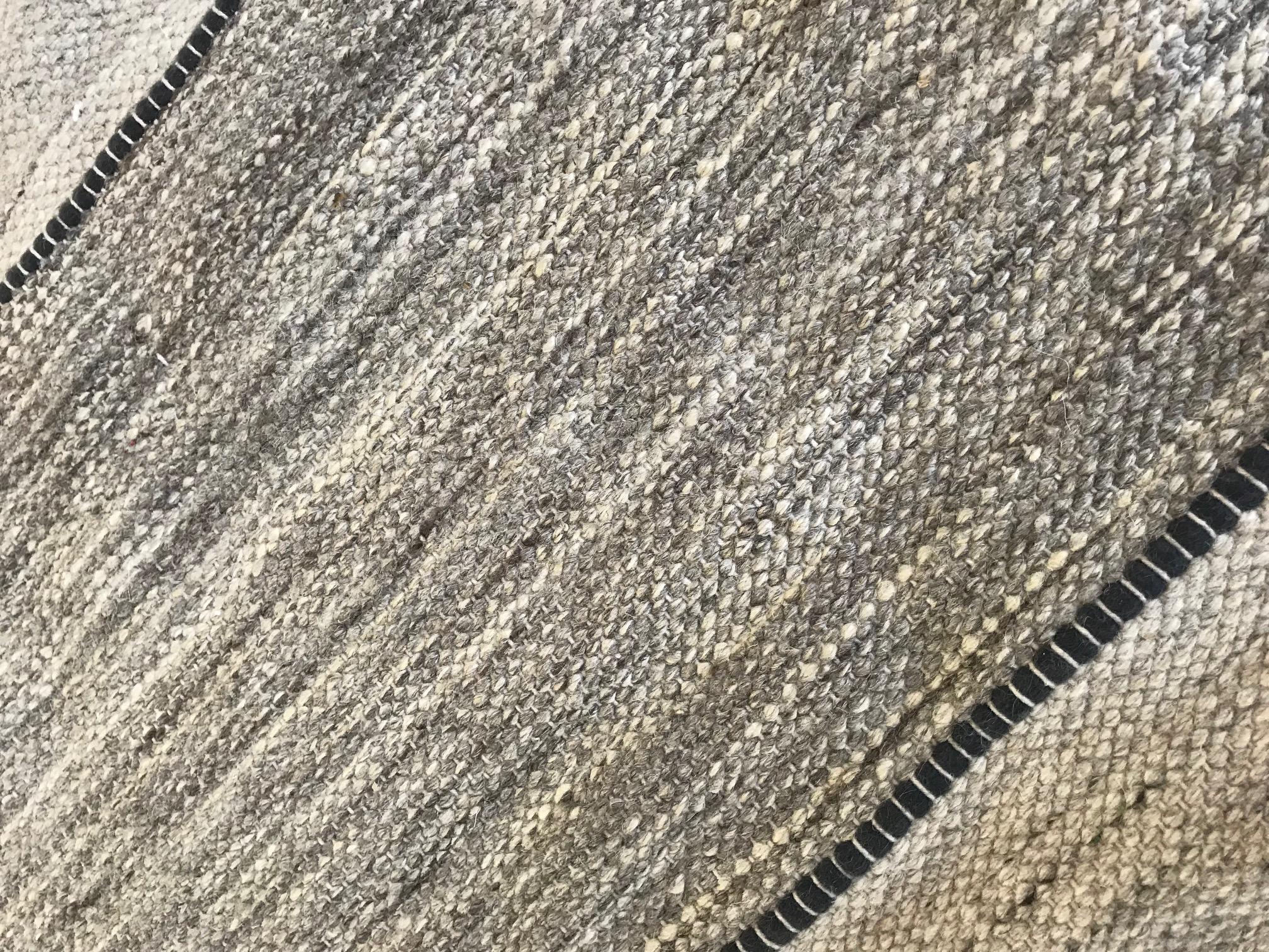 Doris Leslie Blau Collection modern striped natural flat-weave rug
Size: 11'10