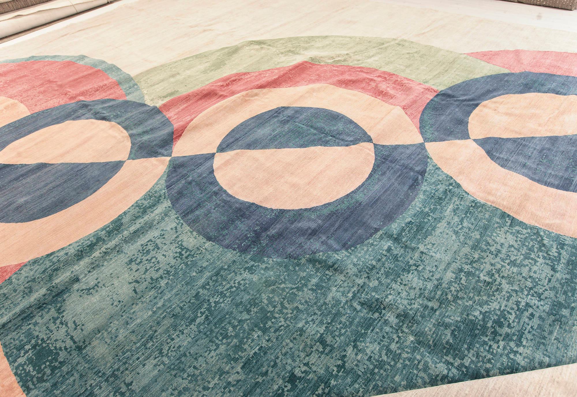 Zeitgenössisch inspirierter Art-Déco-Teppich von Doris Leslie Blau (Wolle) im Angebot