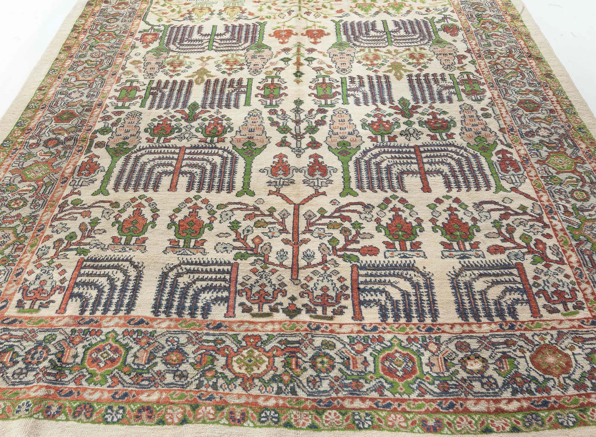 Wool Mid-20th Century Antique Persian Sultanabad Rug For Sale