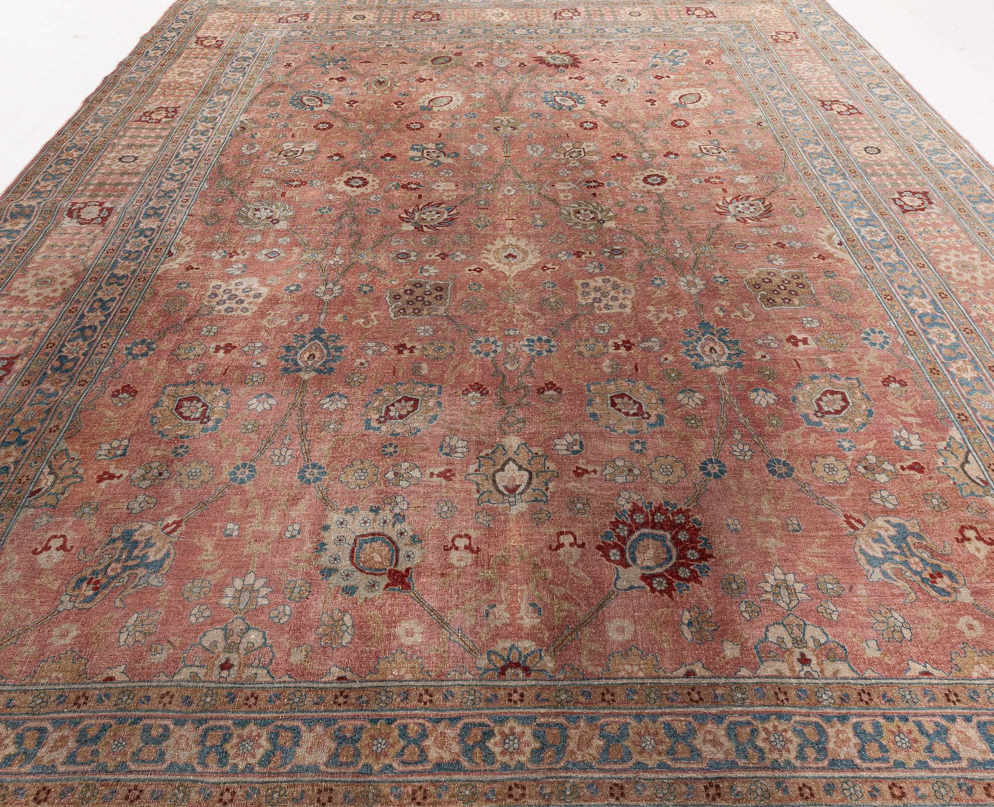 Hand-Knotted Mid-20th Century Persian Tabriz Rug For Sale