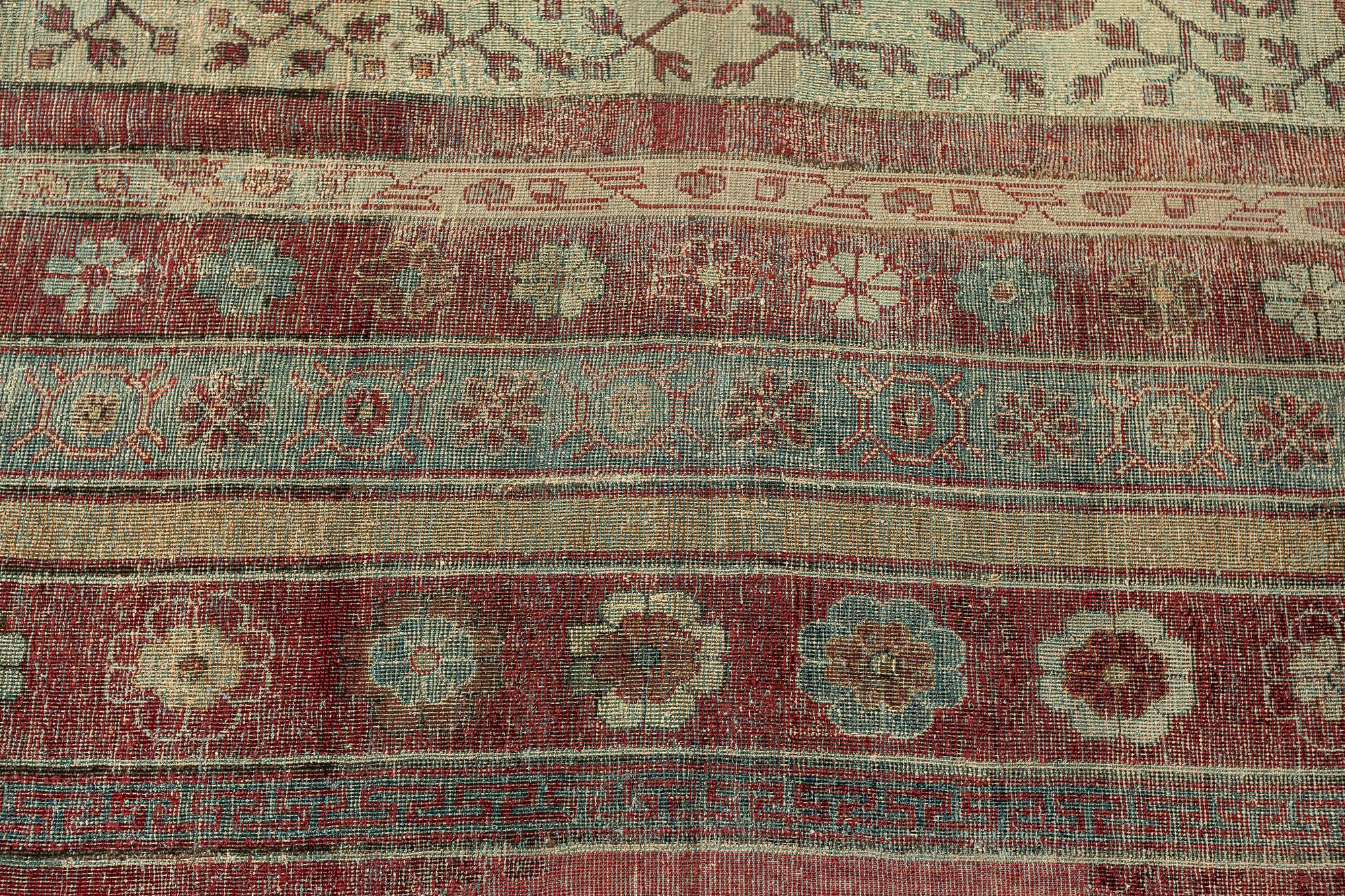Afghan Mid-19th Century Yarkand Samarkand Silk Rug For Sale