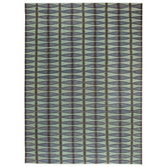 Doris Leslie Blau Collection Swedish Design Geometric Flat-Weave Wool Rug
