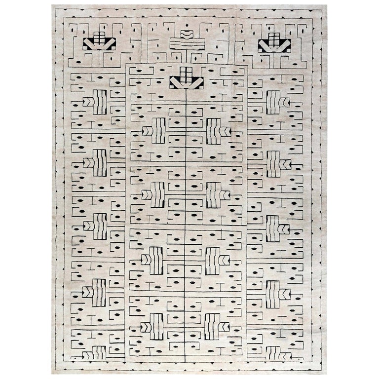 Swedish Design Geometric Rug, Contemporary, offered by Antique Rugs by Doris Leslie Blau