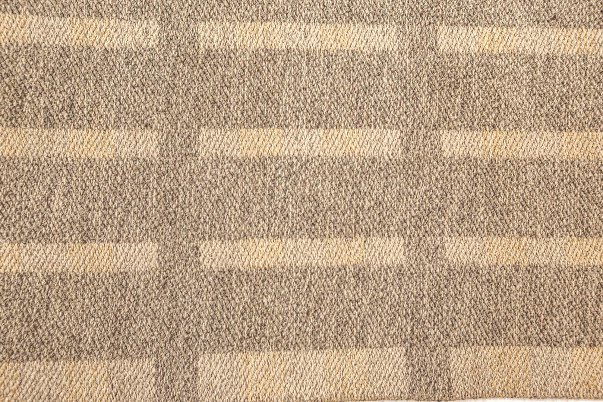 Mid-Century Modern Swedish Double Sided Flat Weave Area Rug For Sale