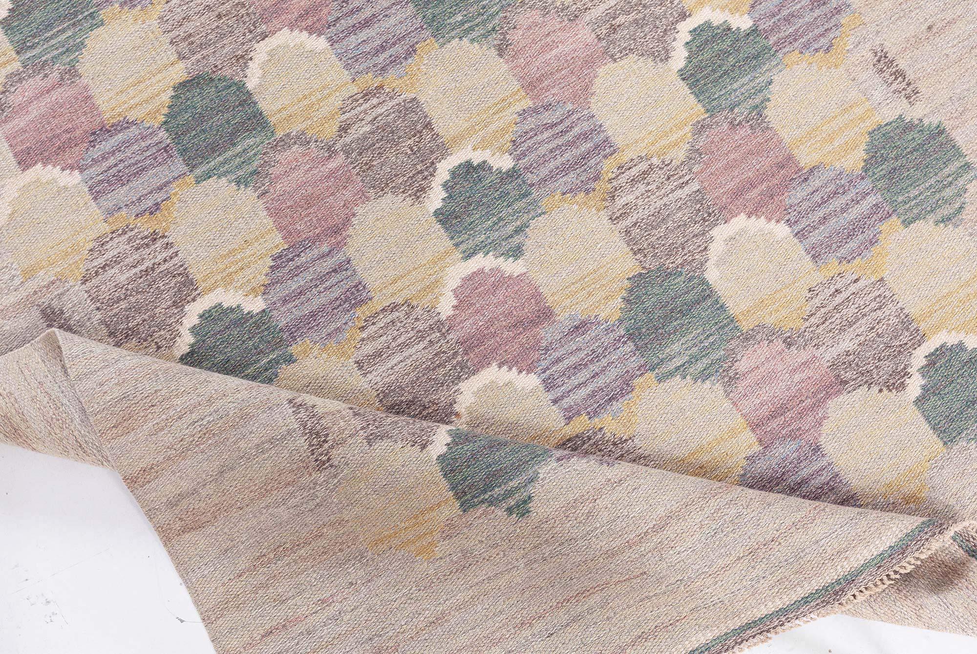 Mid-Century moderno Tappeto svedese a tessitura piatta della metà del XX secolo di Jönköpings Läns Hemslöjd in vendita