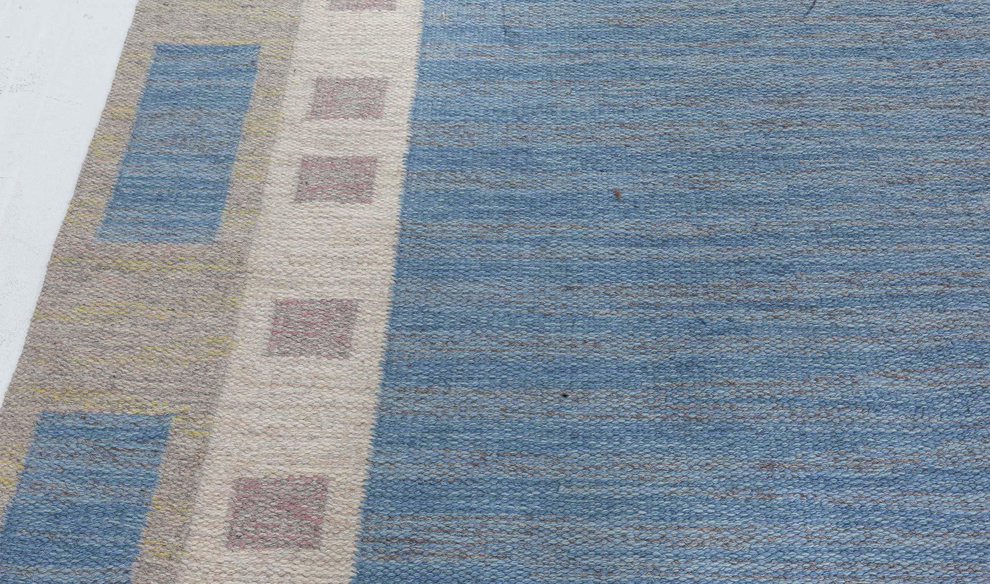 Swedish Flat Woven Rug by Margareta Akerberg In Good Condition In New York, NY