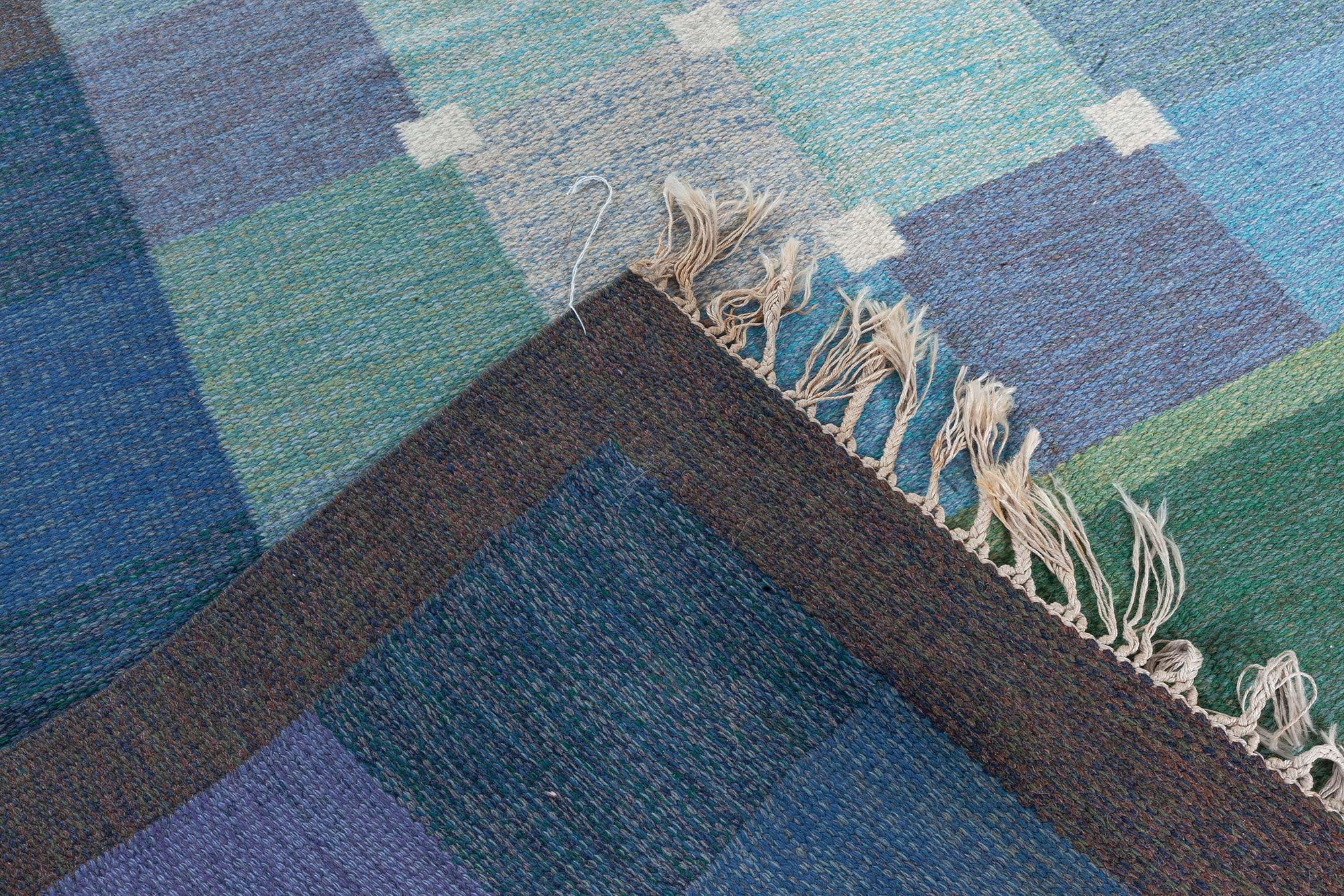 Mid-20th Century Swedish Flat Woven Rug by Ulla Pakdal For Sale 2