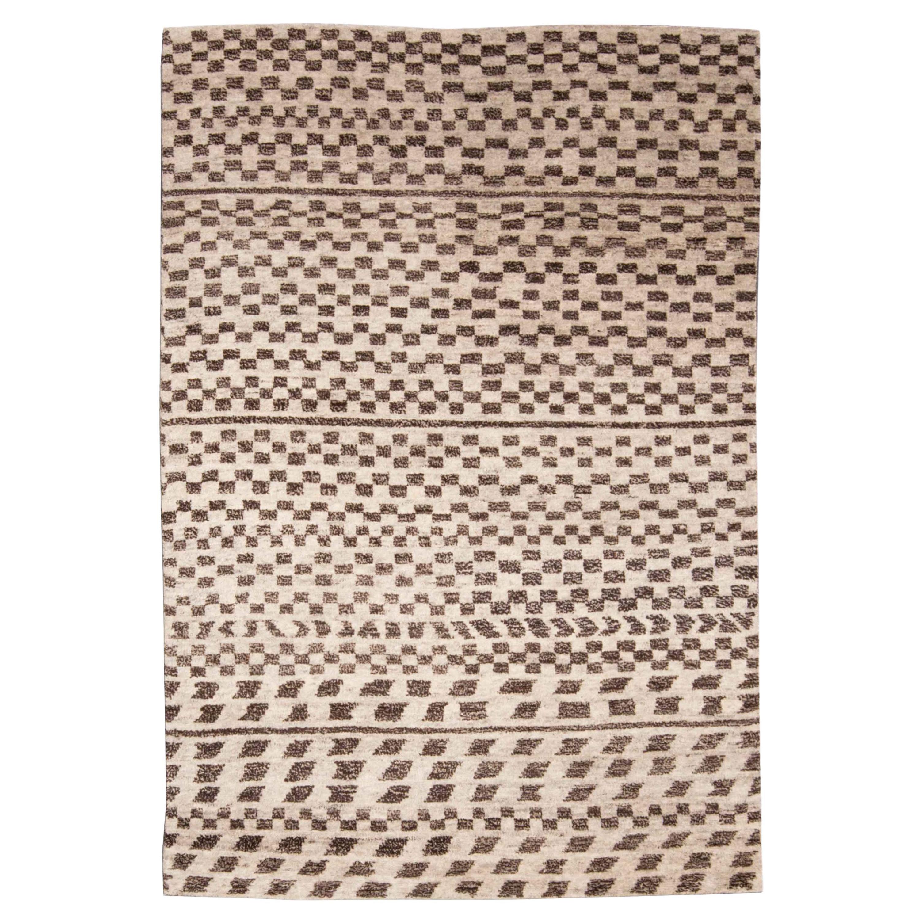 Contemporary Tribal Moroccan Style Hand-Knotted Wool Rug by Doris Leslie Blau