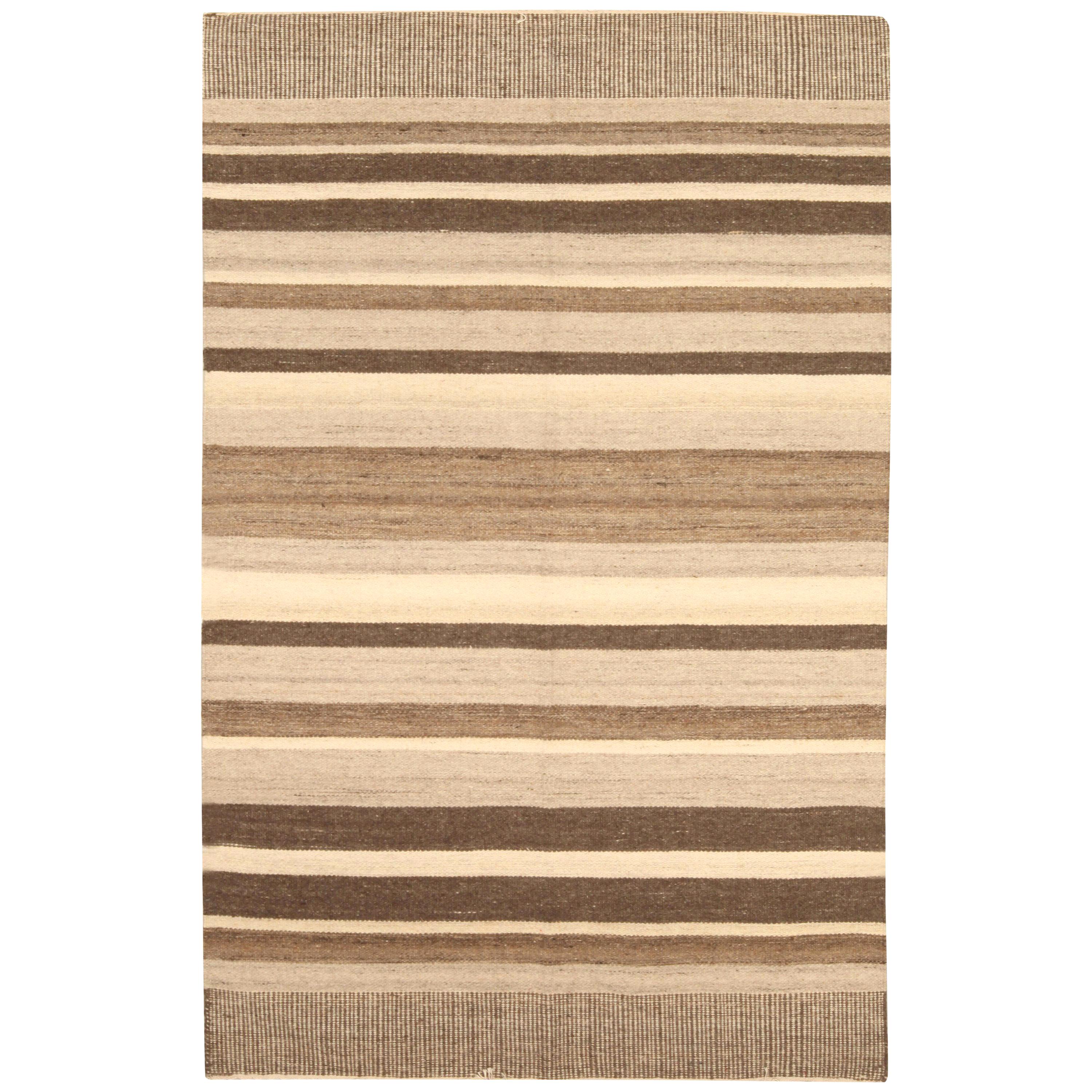 Navy Striped Rug For Sale at 1stDibs