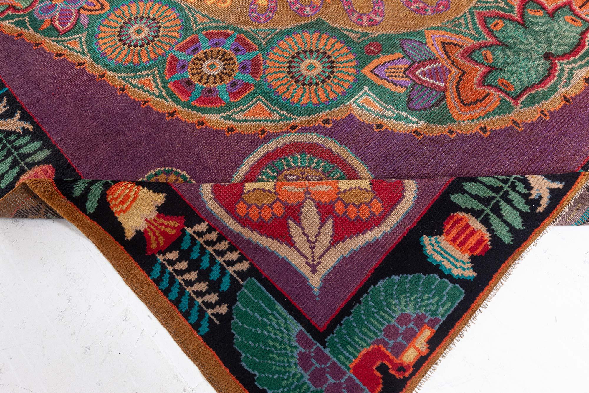 Hand-Knotted Rare Viennese Art Nouveau Rug For Sale