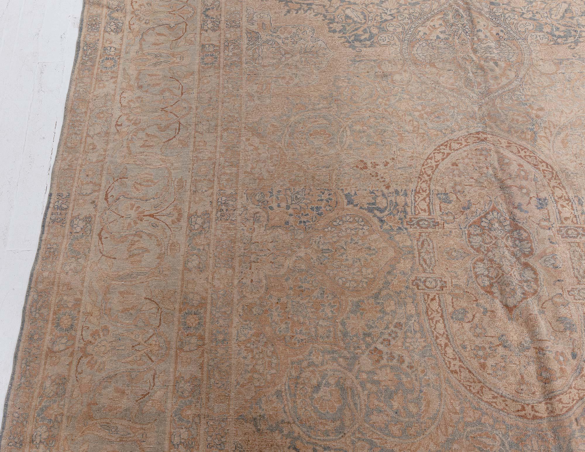 Vintage Persian Khorassan Hand Knotted Wool Carpet In Good Condition For Sale In New York, NY